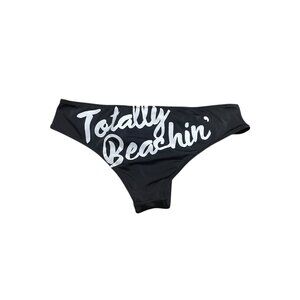 Victoria Secret Totally Beachin Black Bikini Bottoms Womens Size Small Swimwear